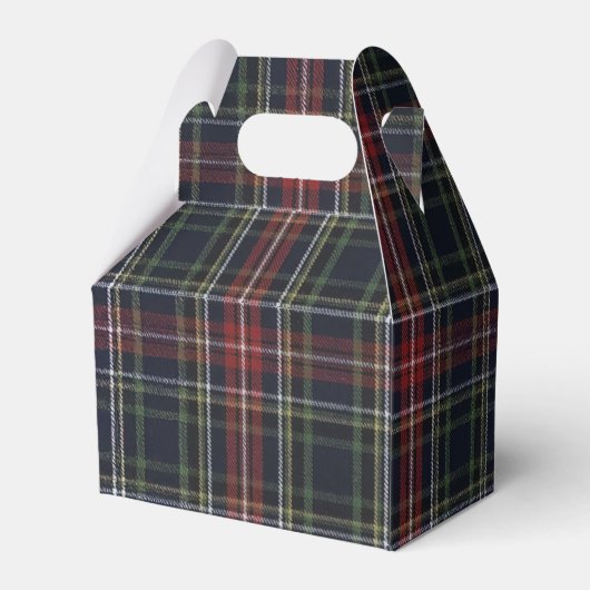Preppy Tartan Plaid Christmas Party Favor Boxes Geschenkschachtel (Rückseite)