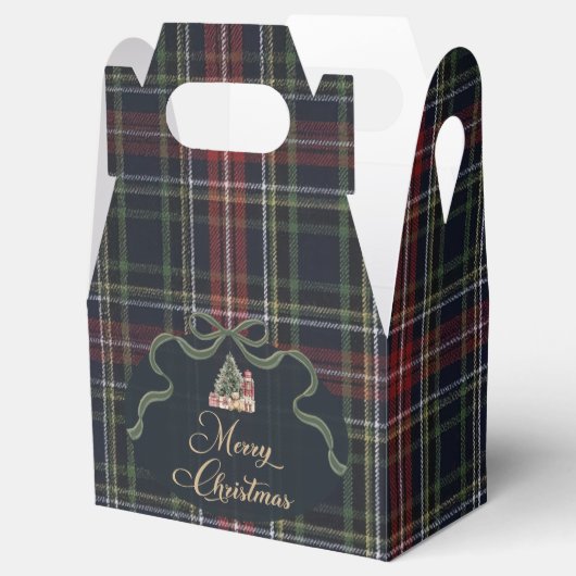 Preppy Tartan Plaid Christmas Party Favor Boxes Geschenkschachtel (Geöffnet)