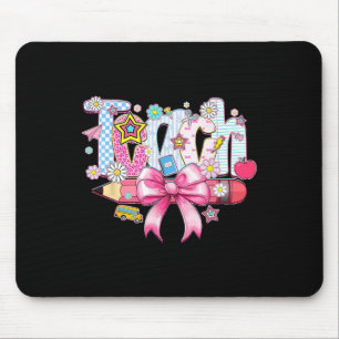 Preppy Teach Lehrer Pink Floral Coquette Bleistift Mousepad