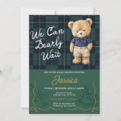 Preppy Teddy Bear Baby Shower Invitation Einladung (Vorderseite)