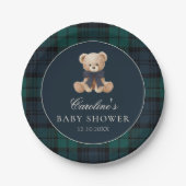 Preppy Teddy Bear Baby Shower Paper Plates Pappteller (Vorderseite)