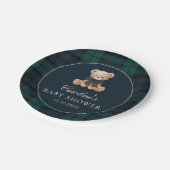 Preppy Teddy Bear Baby Shower Paper Plates Pappteller (Schrägansicht)