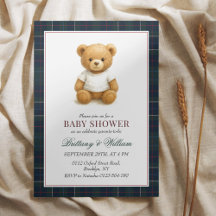 Preppy Teddy Bear Kariert Babydusche