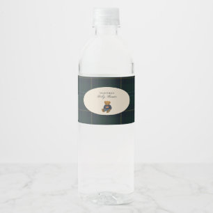 Preppy-Teddy-Polo-Bär-Baby-Party-Wasserflasche Wasserflaschenetikett