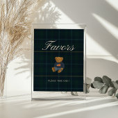 Preppy-Teddy-Polobär-Babyshower-Geschenk-Schild