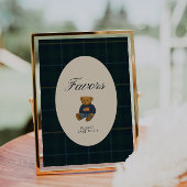 Preppy-Teddy-Polobär-Babyshower-Geschenk-Schild