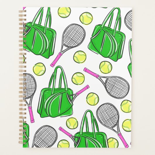 Preppy Tennis Bag Green School Office Planer (Vorderseite)