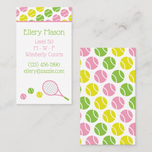 Preppy Tennis Business- oder Kontaktkarten Visitenkarte (Vorne/Hinten)