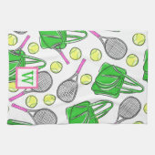 Preppy Tennis Classic Monogram Geschirrtuch (Horizontal)