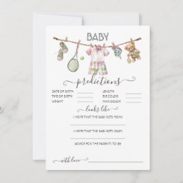 Preppy Tennis Clothesline Baby Predictions Spiel Einladung