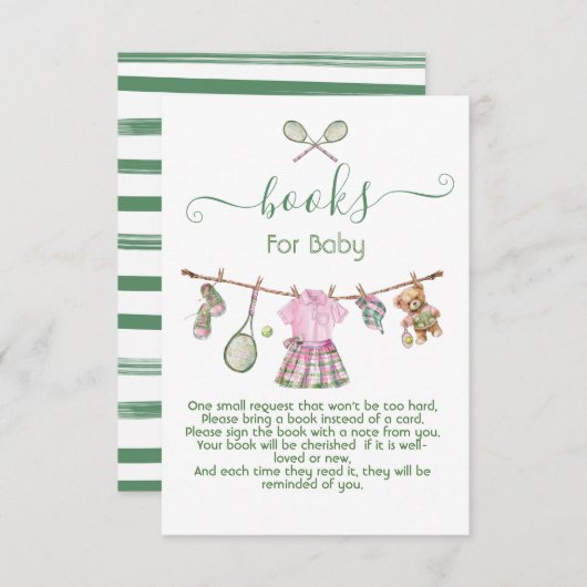 Preppy Tennis Girl-Wäscheleine Einladung (Vorne/Hinten)