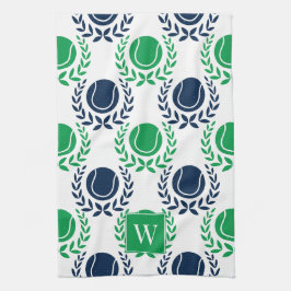 Preppy Tennis Laurel Wreath - Navy & Green Geschirrtuch