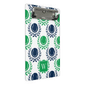 Preppy Tennis Laurel Wreath - Navy & Green Mini Klemmbrett (Schrägansicht)