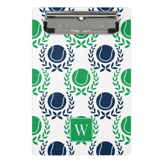 Preppy Tennis Laurel Wreath - Navy & Green Mini Klemmbrett (Vorderseite)