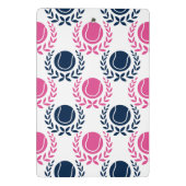 Preppy Tennis Laurel Wreath - Navy & Hot Pink Mini Klemmbrett (Rückseite)