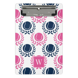 Preppy Tennis Laurel Wreath - Navy & Hot Pink Mini Klemmbrett
