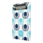 Preppy Tennis Laurel Wreath - Navy & Turquoise Mini Klemmbrett (Gewinkelt2)