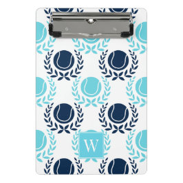 Preppy Tennis Laurel Wreath - Navy & Turquoise Mini Klemmbrett