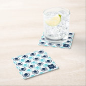 Preppy Tennis Laurel Wreath - Navy & Turquoise Rechteckiger Pappuntersetzer (Vor Ort)