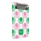 Preppy Tennis Laurel Wreath - Pink & Green Mini Klemmbrett (Schrägansicht)