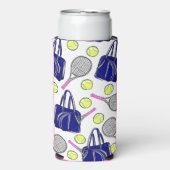 Preppy Tennis Navy Selters Dosenkühler (Seltzer Vorderseite)