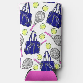 Preppy Tennis Navy Selters Dosenkühler