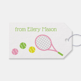 Preppy Tennis Personalisiert Gift Tags Geschenkanhänger