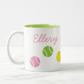 Preppy Tennis personalisiert Mug Zweifarbige Tasse (Links)