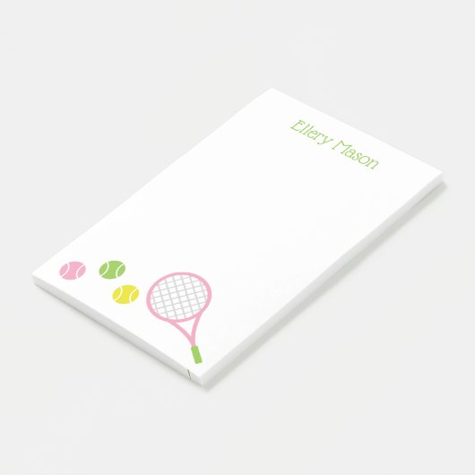 Preppy Tennis Personalisiert Post-it Notepad Klebezettel (angewinkelt)