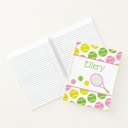 Preppy Tennis Personalisiert Spiral Notebook Notizblock (Innenseite)