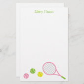 Preppy Tennis Personalisiert Stationery Briefpapier (Vorne/Hinten)
