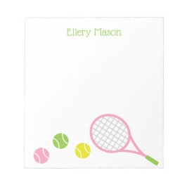 Preppy Tennis Personalized Notepad Notizblock