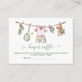 Preppy Tennis Wäscheleine Windeln Raffekarte Begleitkarte (Vorderseite)