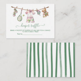 Preppy Tennis Wäscheleine Windeln Raffekarte Begleitkarte