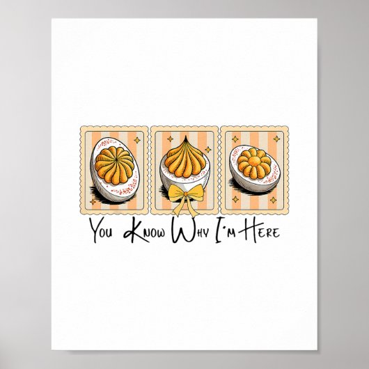 Preppy Thanksgiving You Know Why I'm Here Deviled  Poster (Vorne)