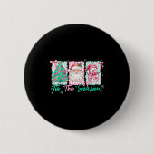 Preppy Tis The Season Santa Snowman Merry Christma Button (Vorderseite)