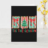 Preppy Tis The Season Xmas Tree Coquette Bow Chris Karte (Gelbe Blume)