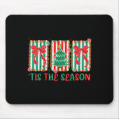 Preppy Tis The Season Xmas Tree Coquette Bow Chris Mousepad (Vorne)