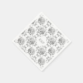 Preppy Toile Hydrangea Bow mit Namen Serviette (Ecke)