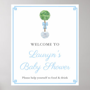 Preppy Topiary Ginger Jar Boy Baby Dusche Willkomm Poster