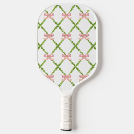 Preppy Trellis mit rosa Bows Pickle Ball Pickleball Schläger (Rückseite)