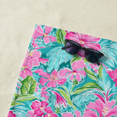 Preppy Tropical Hibisken Blume | Monogramm Strandtuch (Beispiel)