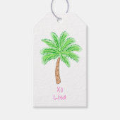 Preppy Tropical Palm Tree Custom Geschenkanhänger (Vorderseite)