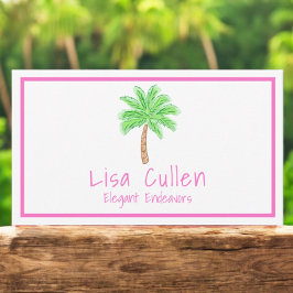 Preppy Tropical Palm Tree Custom Visitenkarte