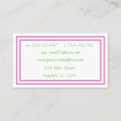 Preppy Tropical Palm Tree Custom Visitenkarte (Rückseite)