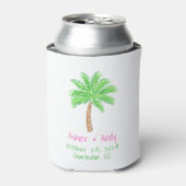 Preppy Tropical Pam Tree Gastgeschenk Hochzeit Dosenkühler (Kanne Vorderseite)