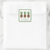 Preppy Tropical Pineapes Personalisiertes Buchzeic Quadratischer Aufkleber (Tasche)