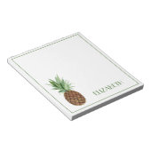 Preppy Tropical Pineapple Personalized Notizblock (angewinkelt)