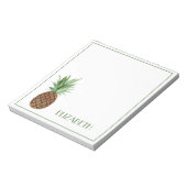 Preppy Tropical Pineapple Personalized Notizblock (Rotiert)