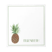 Preppy Tropical Pineapple Personalized Notizblock (Vorderseite)